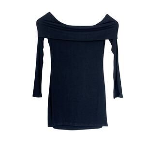 Superdown Black Off Shoulder Knit Bodycon Mini Dress M Date Night Party